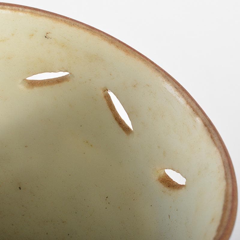 九谷焼　古九谷　色絵金彩　山水文　唐子三つ足筆筒　V　R6931