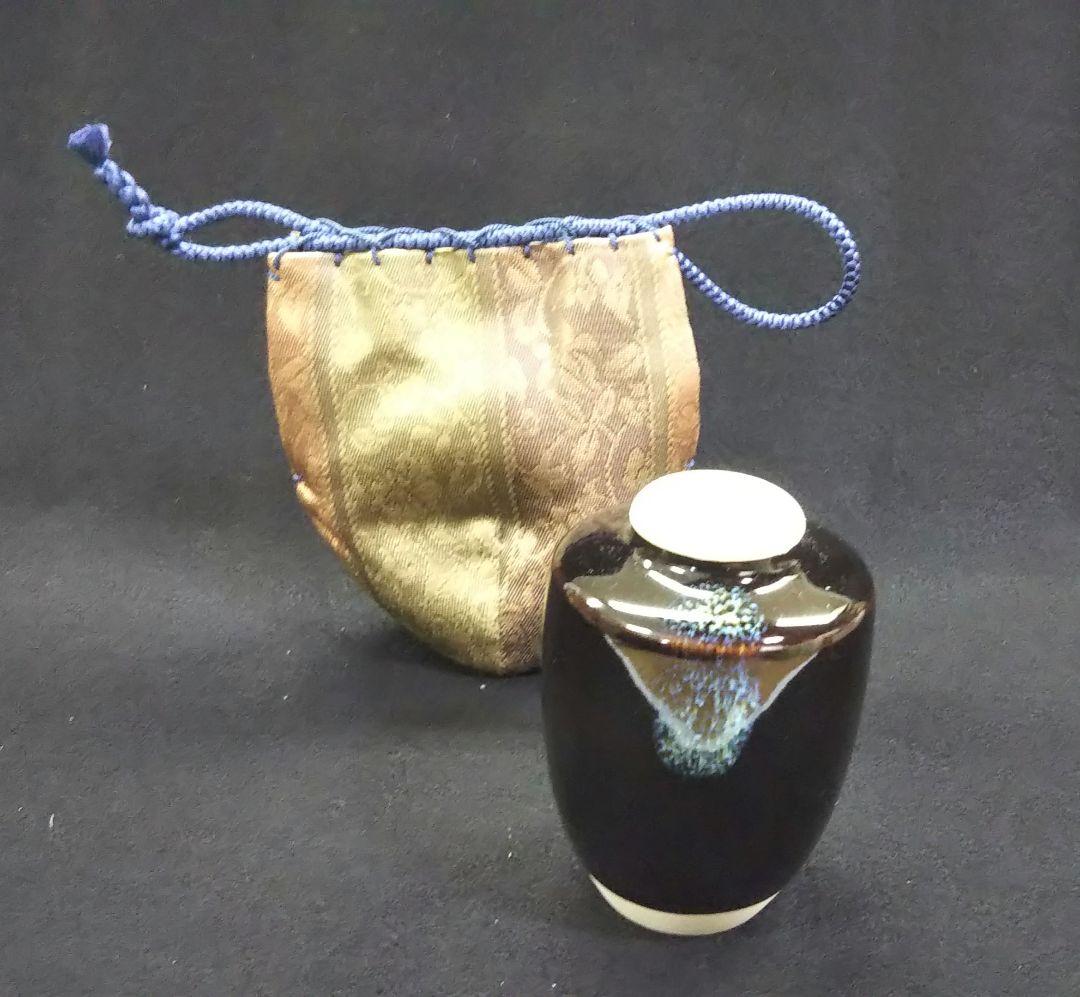 茶道具 茶入 肩付 肩衝 仕服 一重蔓牡丹唐草 西陣織 名物裂 新品