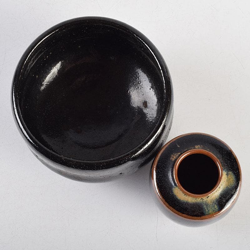 茶道具　春慶塗　利休茶箱　棗　黒楽茶碗など　七点　一式　M　R9432