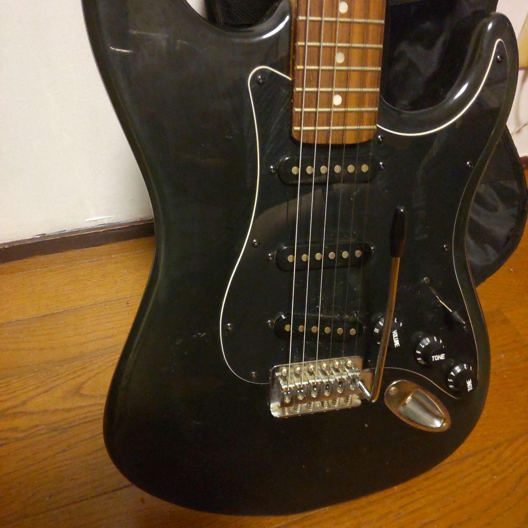 格安！Mavis 石橋製作所製 エレキギター 黒 ソフトケース、各種付属品付き