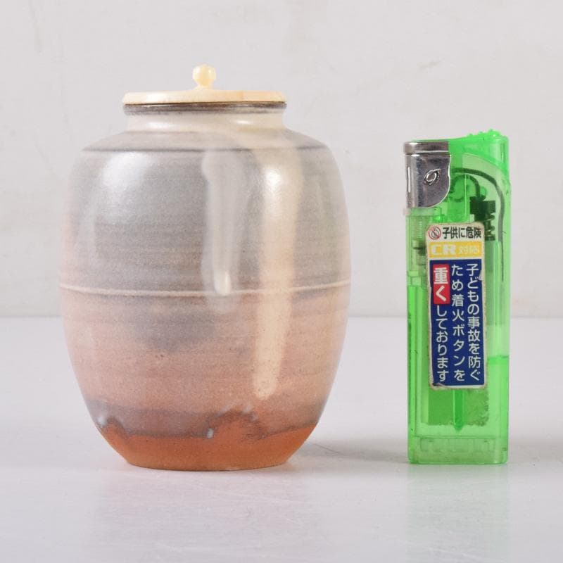 ココ　萩焼　大谷桂仙作　茶入　仕覆付　紫野　小堀卓巌極め箱　V　7381