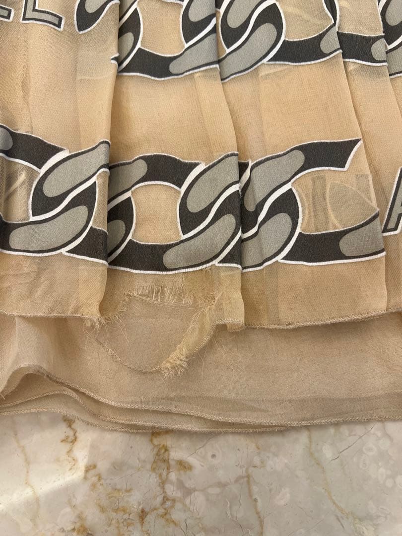 Azukita訳ありCHANEL チェーン柄 フレアスカート 共布2枚付き