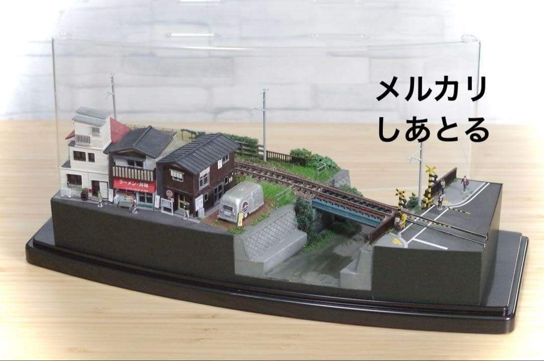 江ノ電 七里ヶ浜 行合川鉄橋 鉄道ジオラマ 展示台 ジオコレ 鉄橋模型 nゲージ