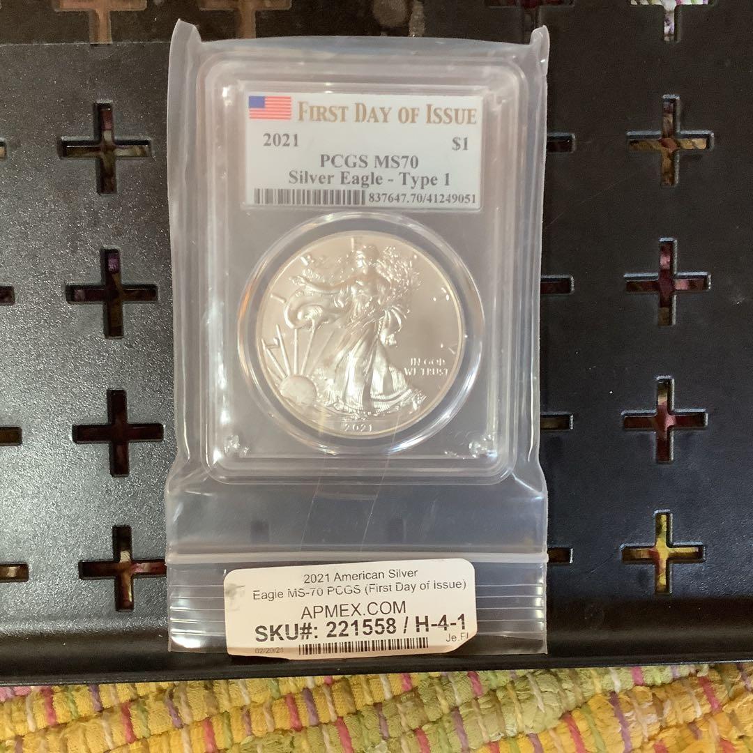 イーグル銀貨1oz 2021年 PCGS MS70