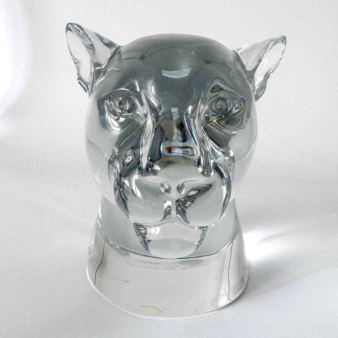 【バカラ】動物 パンサー 置物 インテリア★美品★金運