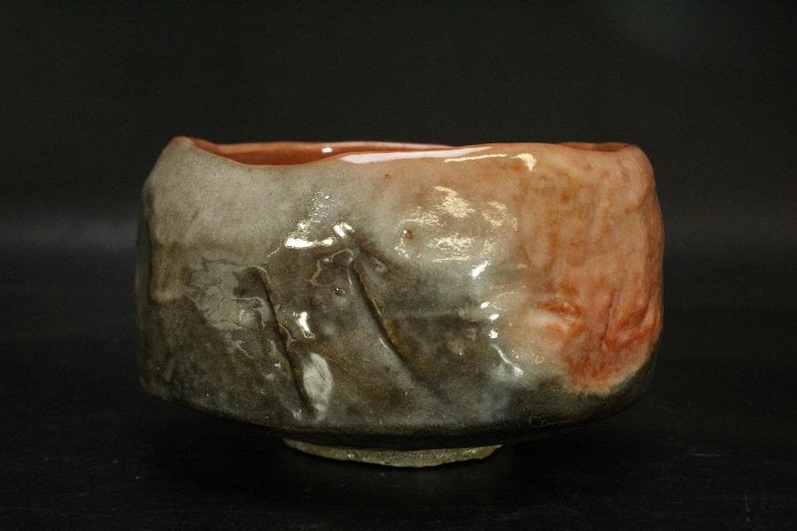 茶道具 桂窯 赤楽茶碗 共箱 未使用(ZE666)