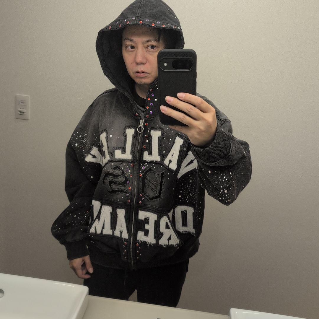 VALE FOREVER CLASSICO ZIP UP ストーン刺繍 XL 黒