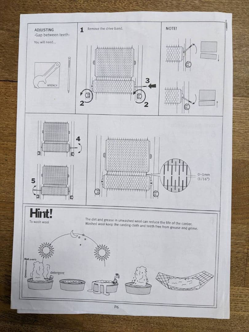 アシュフォード　ワイドドラムカーダー（木製、手廻し、2段階スピード調整）
