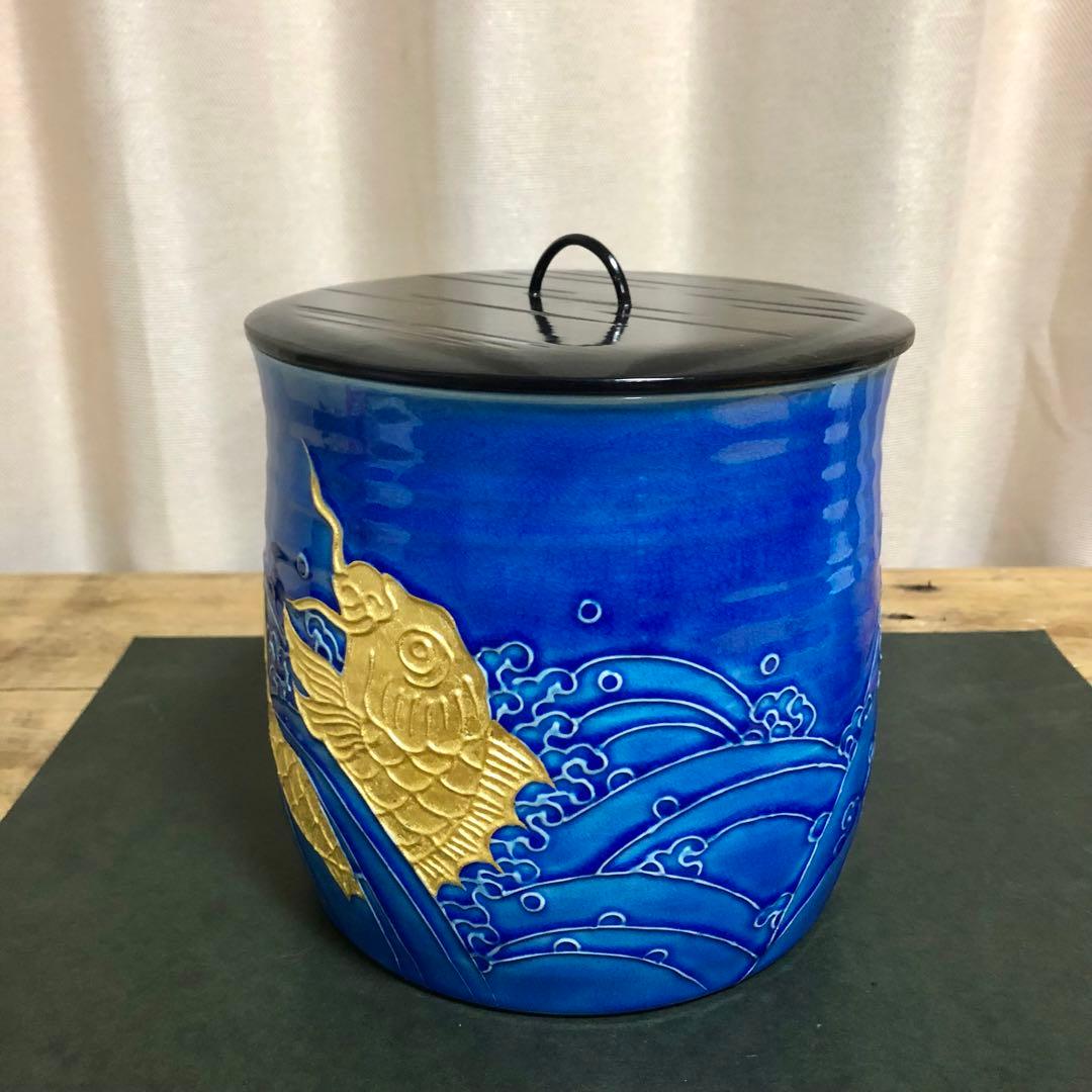 nesyu 小峠丹山 浅黄交趾荒磯水指 共箱 茶道具