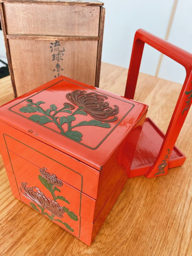 時代　琉球漆器　重箱