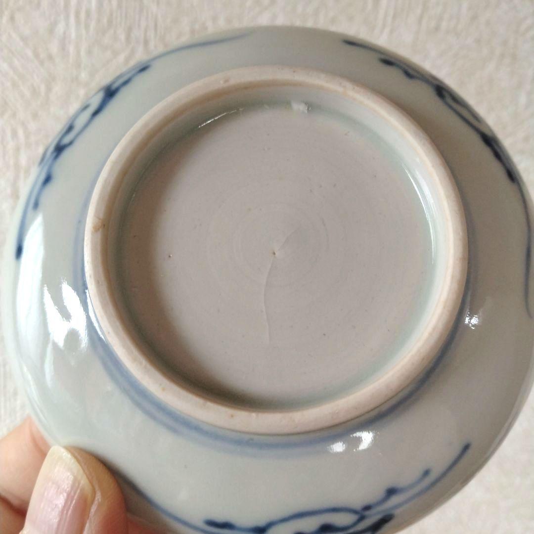 古伊万里染付蝙蝠文小皿五客