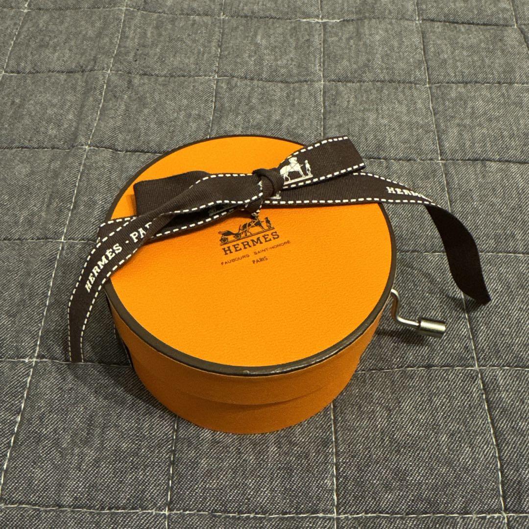希少 HERMES エルメス オルゴール 非売品 サンタが街にやってくる 手回し