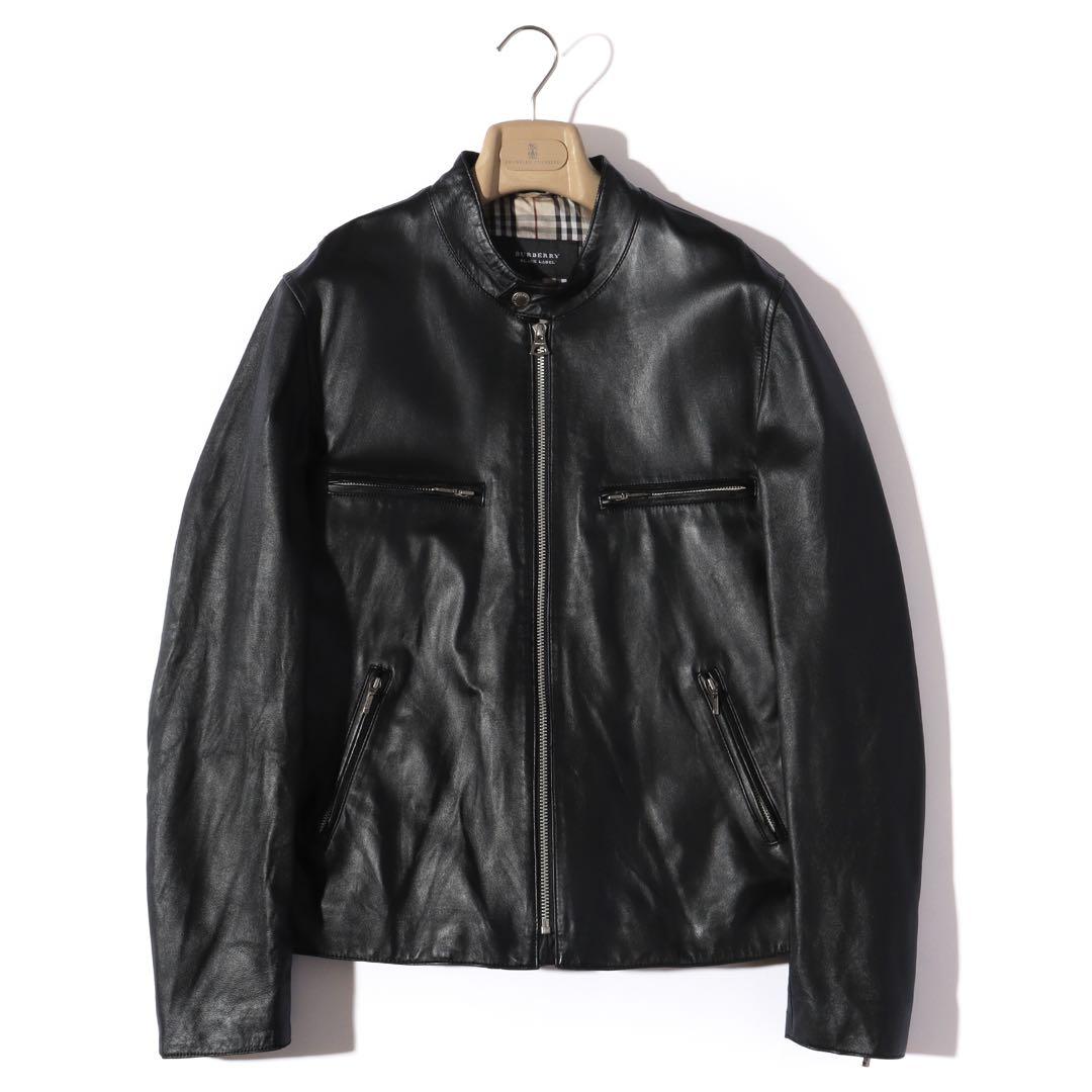 BURBERRY バーバリー ライダース ジャケット 羊革 レザー ブルゾン L