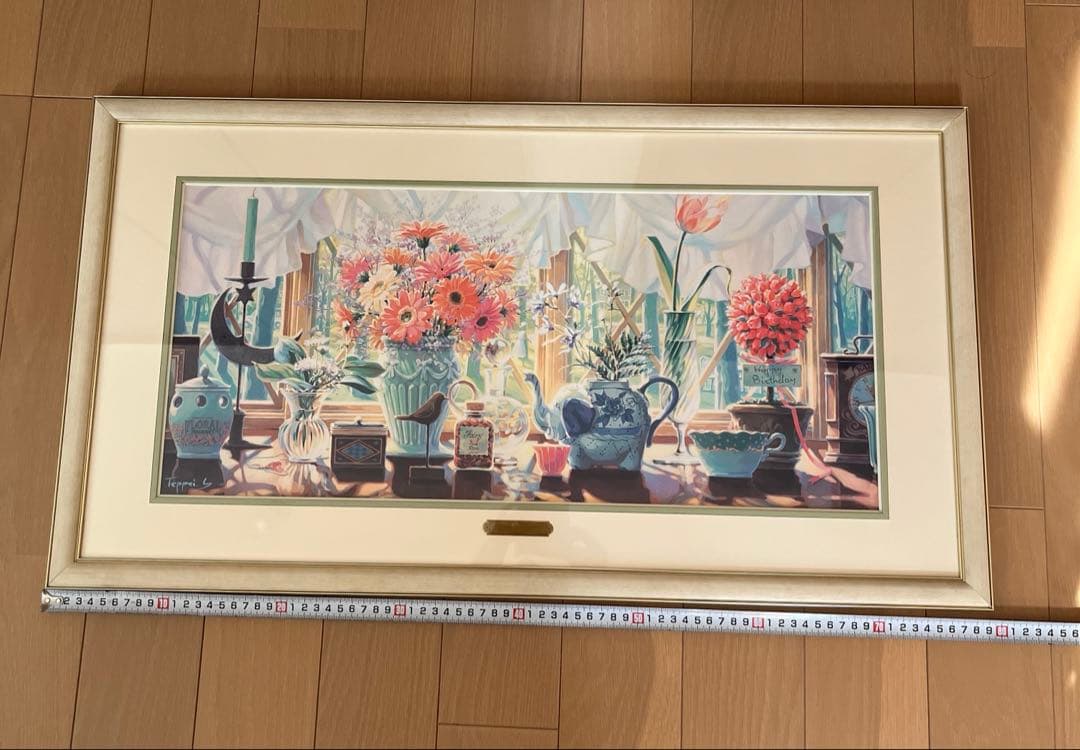 笹倉鉄平「窓辺」フレーム付き　プリント　ポスター　インテリア　笹倉鉄平