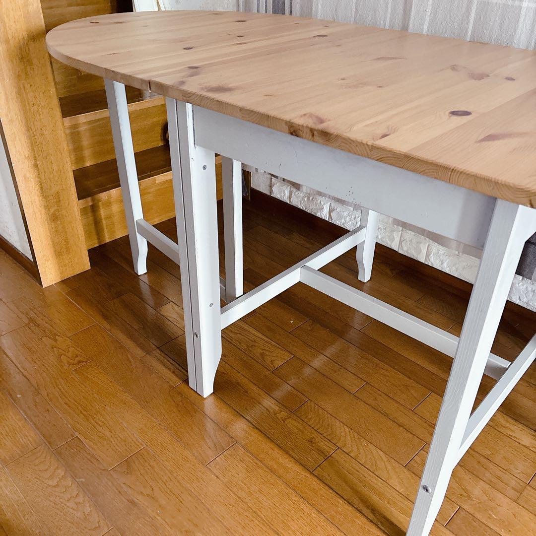 くめこ様リクエスト品】IKEA GAMLEBY ゲートレッグテーブル 伸縮式