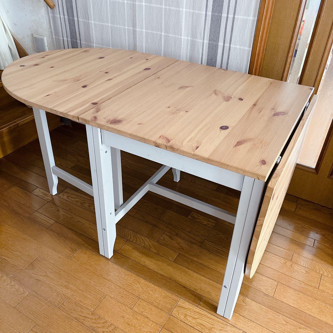 くめこ様リクエスト品】IKEA GAMLEBY ゲートレッグテーブル 伸縮式