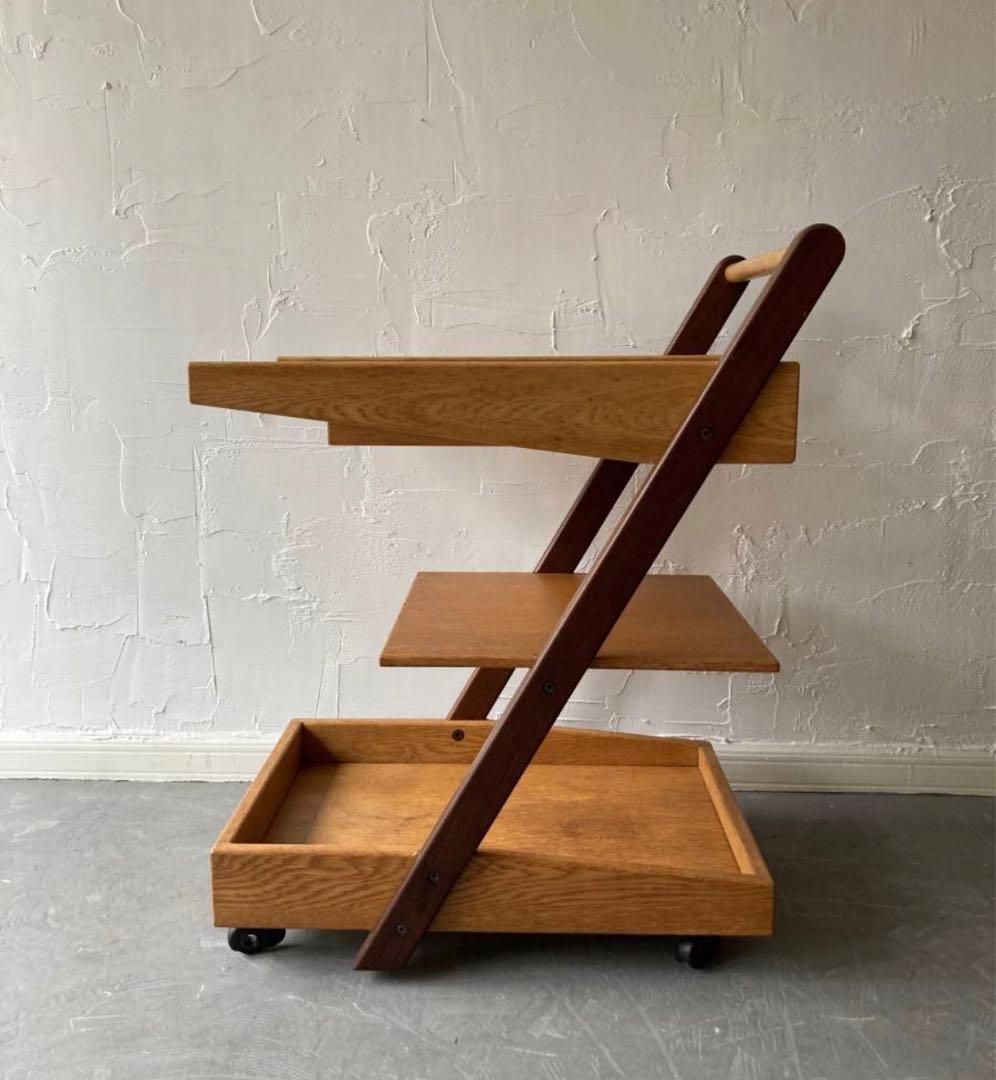 ジャパニーズモダン　木製無垢ワゴン