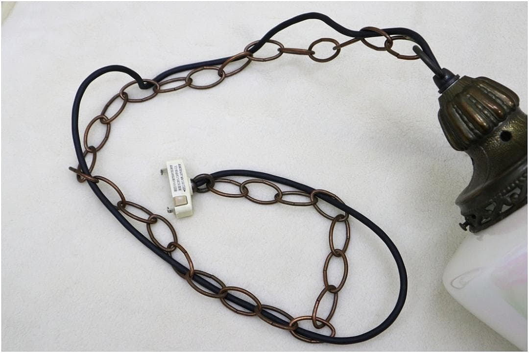 アンティーク調 ガラス ペンダントライト ランプ 1灯 真鍮 アールヌーボー