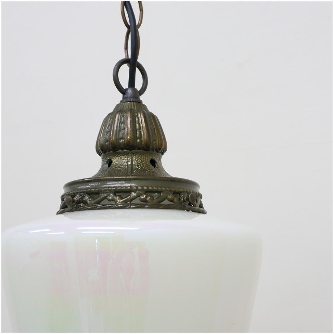 アンティーク調 ガラス ペンダントライト ランプ 1灯 真鍮 アールヌーボー