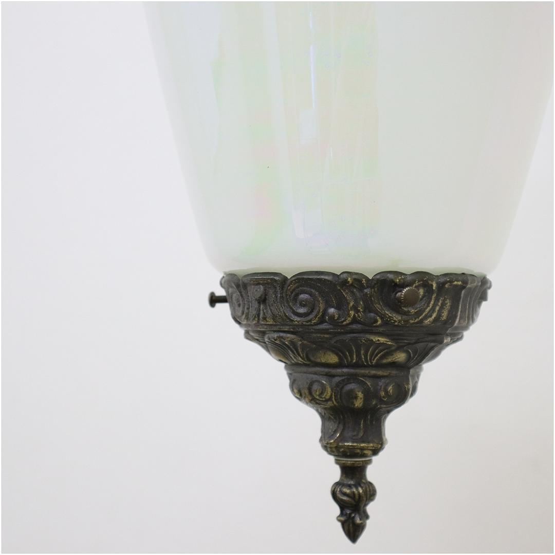 アンティーク調 ガラス ペンダントライト ランプ 1灯 真鍮 アールヌーボー