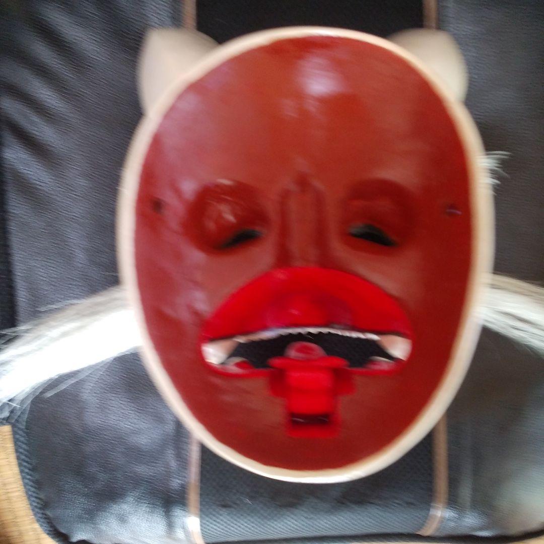 祭り面・「笑い狐(女狐)」・木彫品