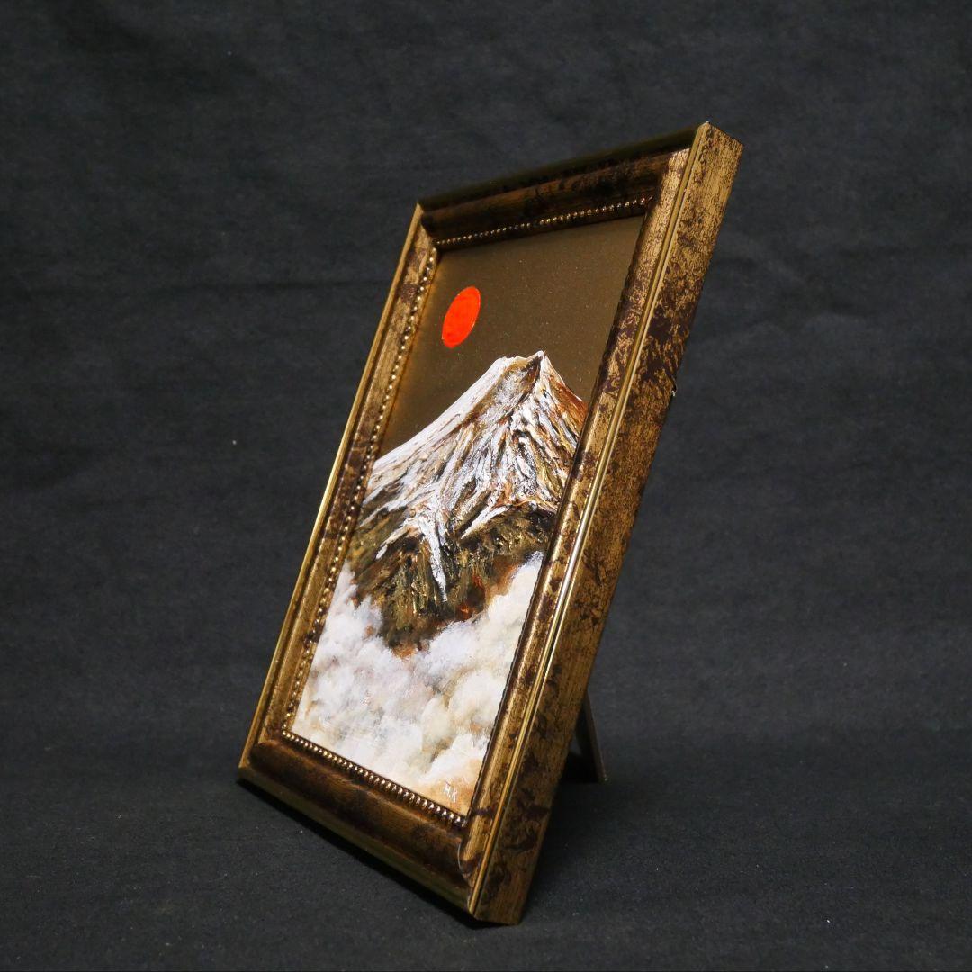 油絵 ミニ絵画【金色の霊峰】