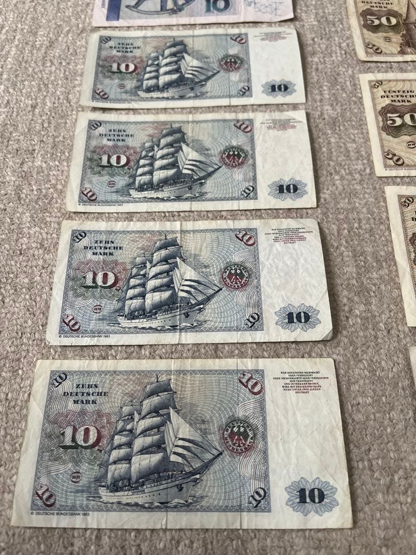 ドイツ旧紙幣セット 10, 20, 50, 100 計360マルク 追加１枚