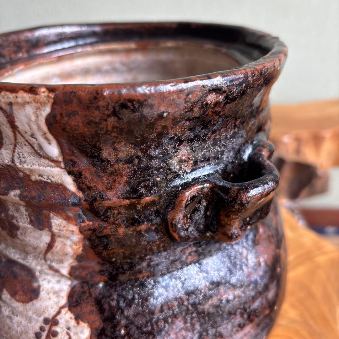 黒織部 織部焼 水指 茶道具 共箱