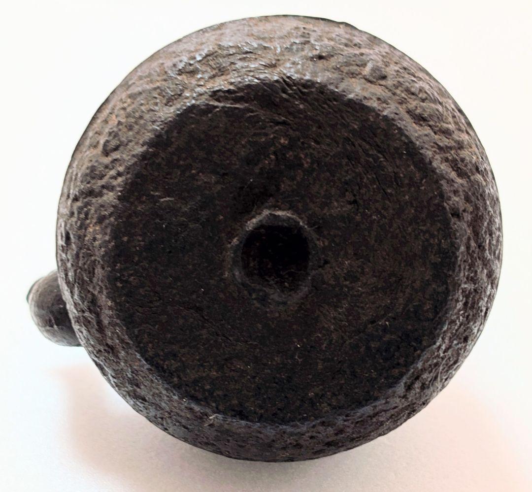 時代物 鉄瓶 小振り 真鍮蓋 古美術 高さ約12cm