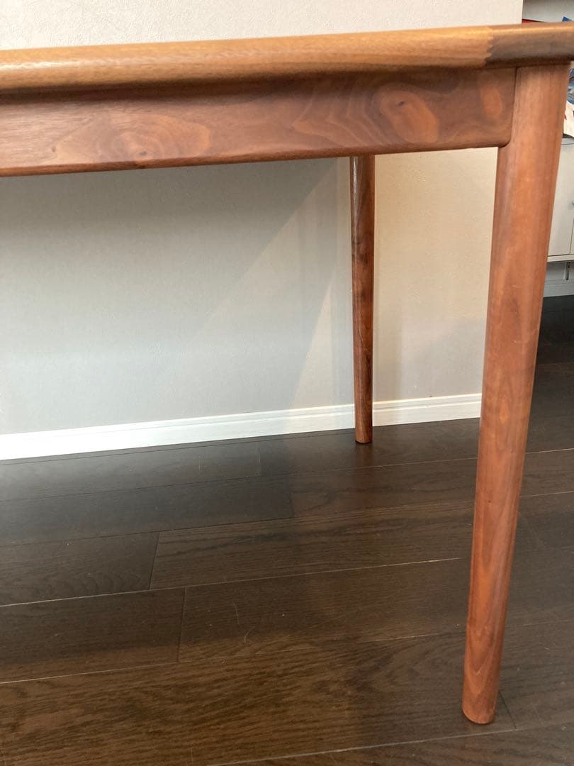 美品　宮崎椅子製作所　MMテーブル　ウォールナット無垢　オイル　丸脚