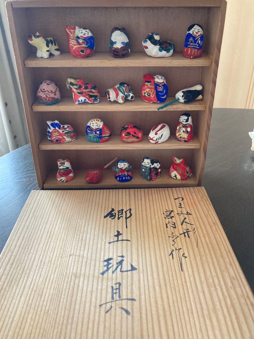 四国 高松・宮内フサの『つまみ人形』郷土玩具 陶器 置物セット