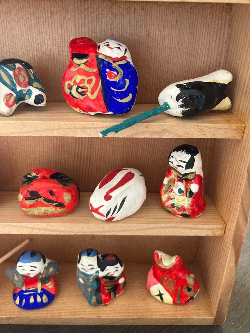 四国 高松・宮内フサの『つまみ人形』郷土玩具 陶器 置物セット