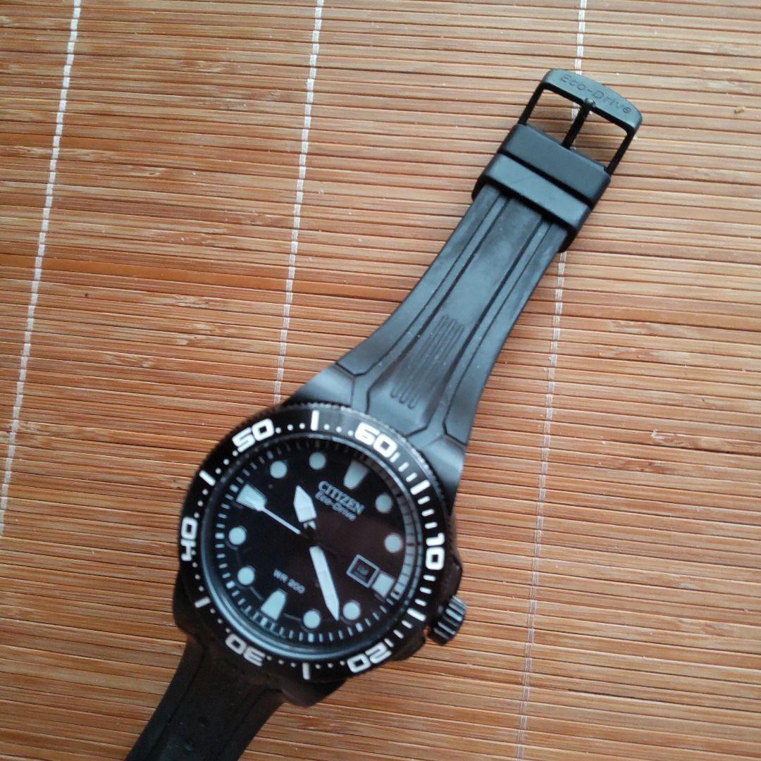 美品【稼働品】CITIZEN/シチズン/エコドライブ/ダイバー/デイト/ブラック