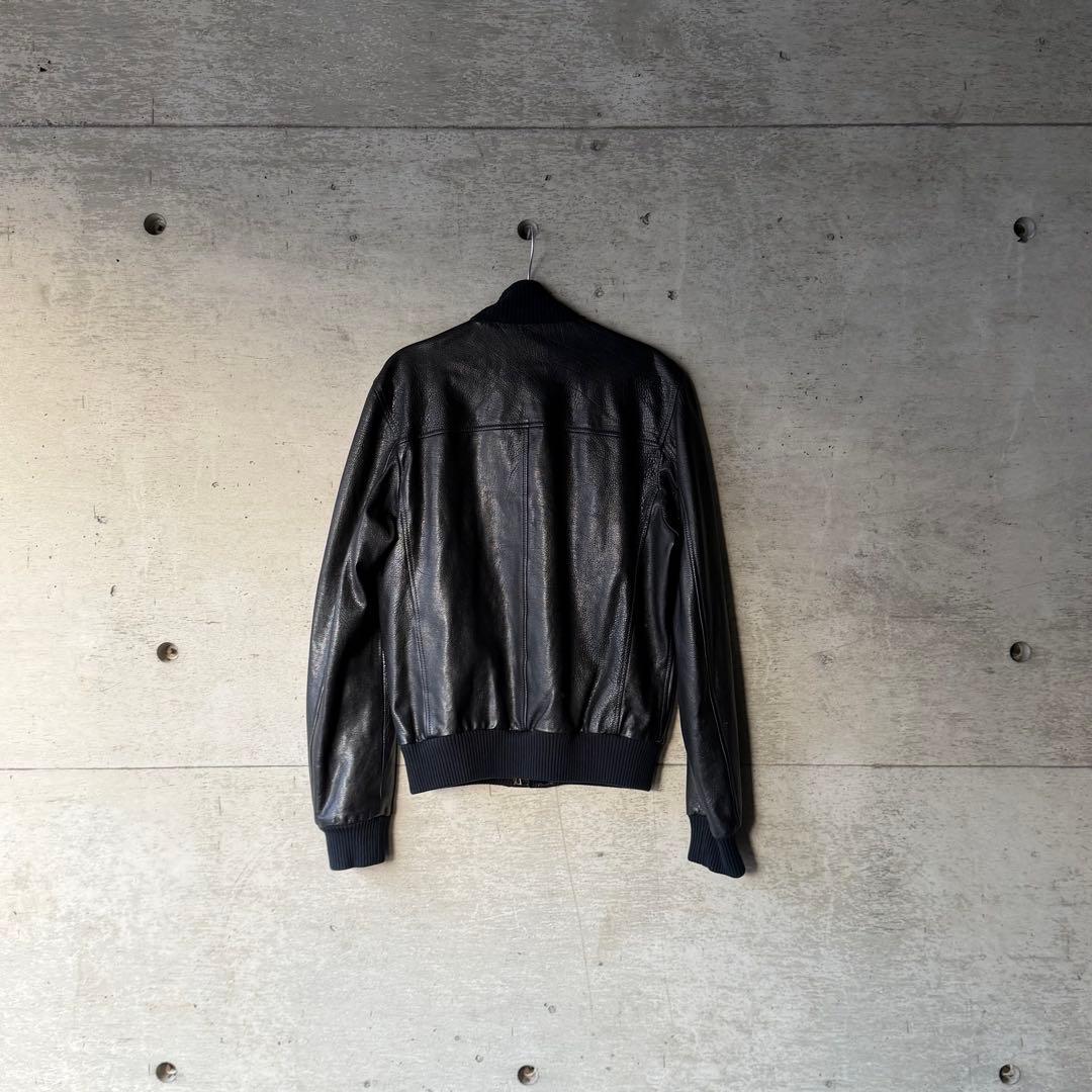 ジャケット・アウター PRADA 2008AW mock neck leather jacket