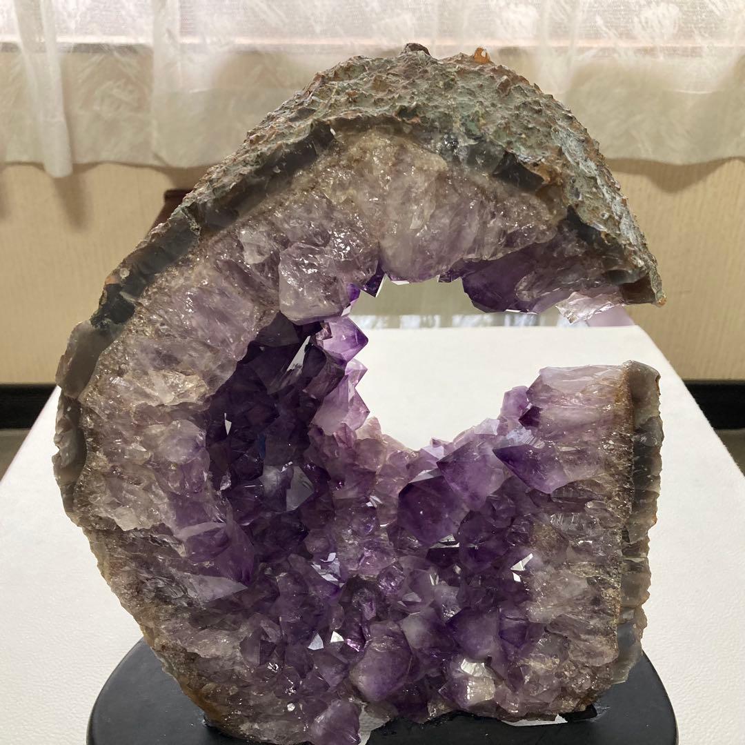 アメジスト 鑑賞石 原石 天然石 紫色 置物 オブジェ 台座 大型 約5.9kg