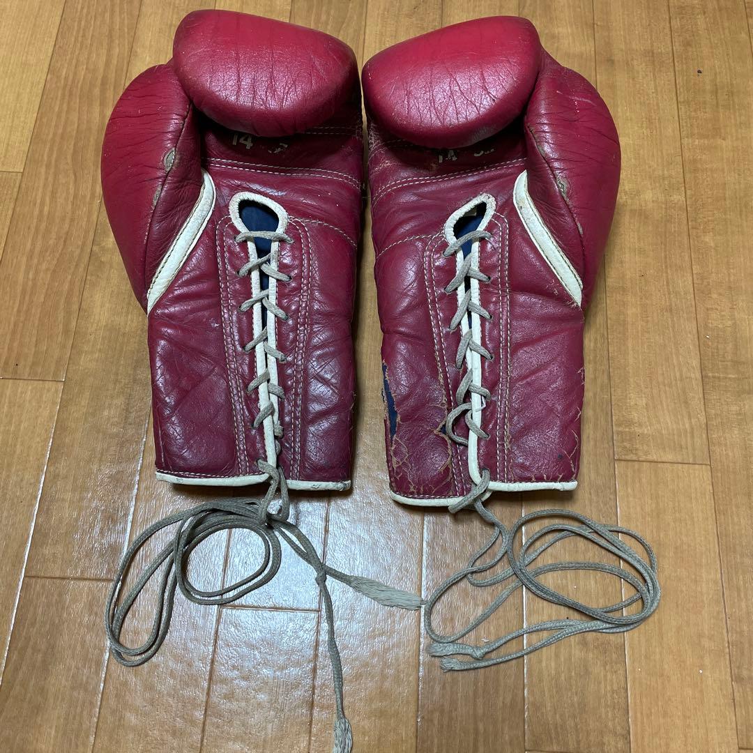 Winning ボクシンググローブ 赤 紐タイプ　14オンス
