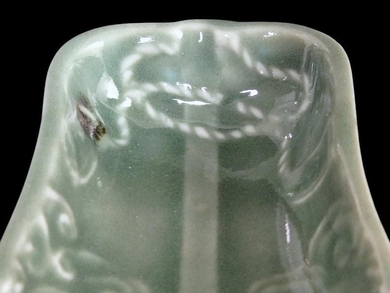 伊万里　瀬戸　青磁　軍配の図　変形豆皿　2枚　珍品　E667AS-fbsf