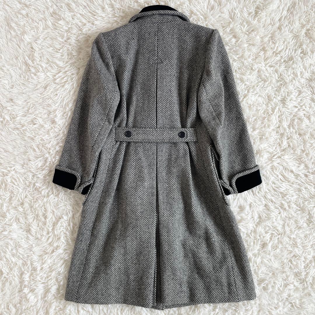 新品未使用　イヴサンローラン　チェスターコート　ヘリンボーン　ツイード　グレー