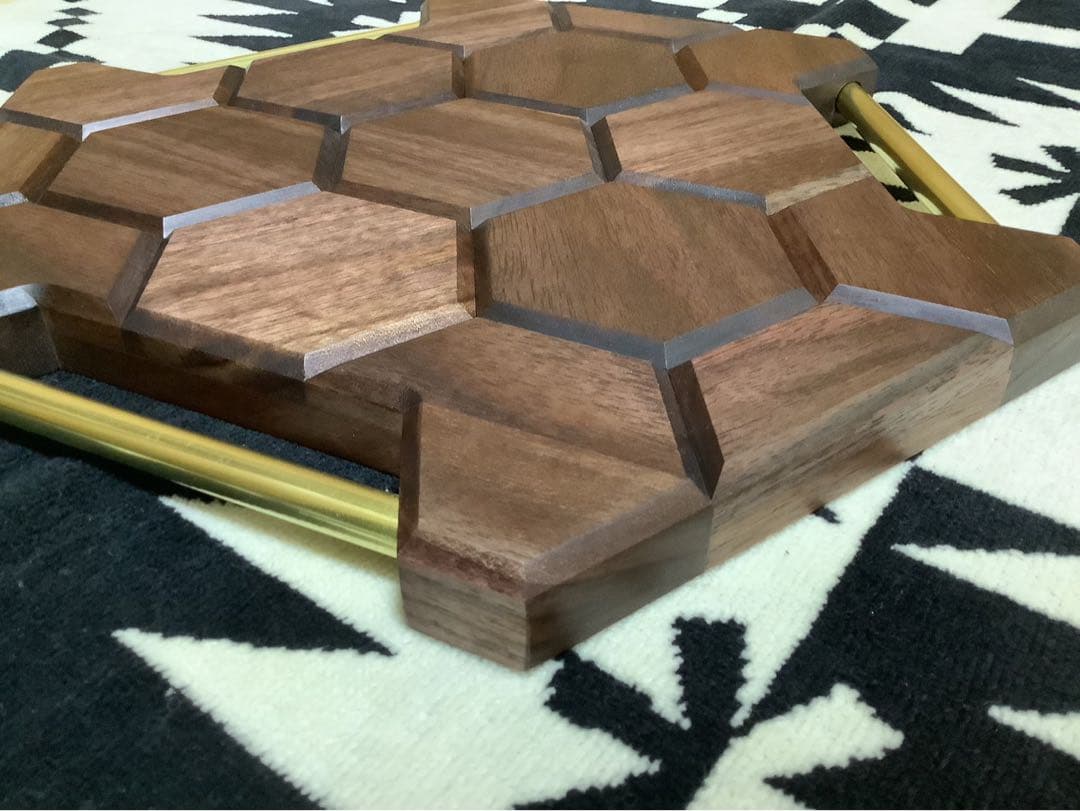 ヘキサゴンテーブル天板三脚テーブルヘキサゴン129ウォールナット