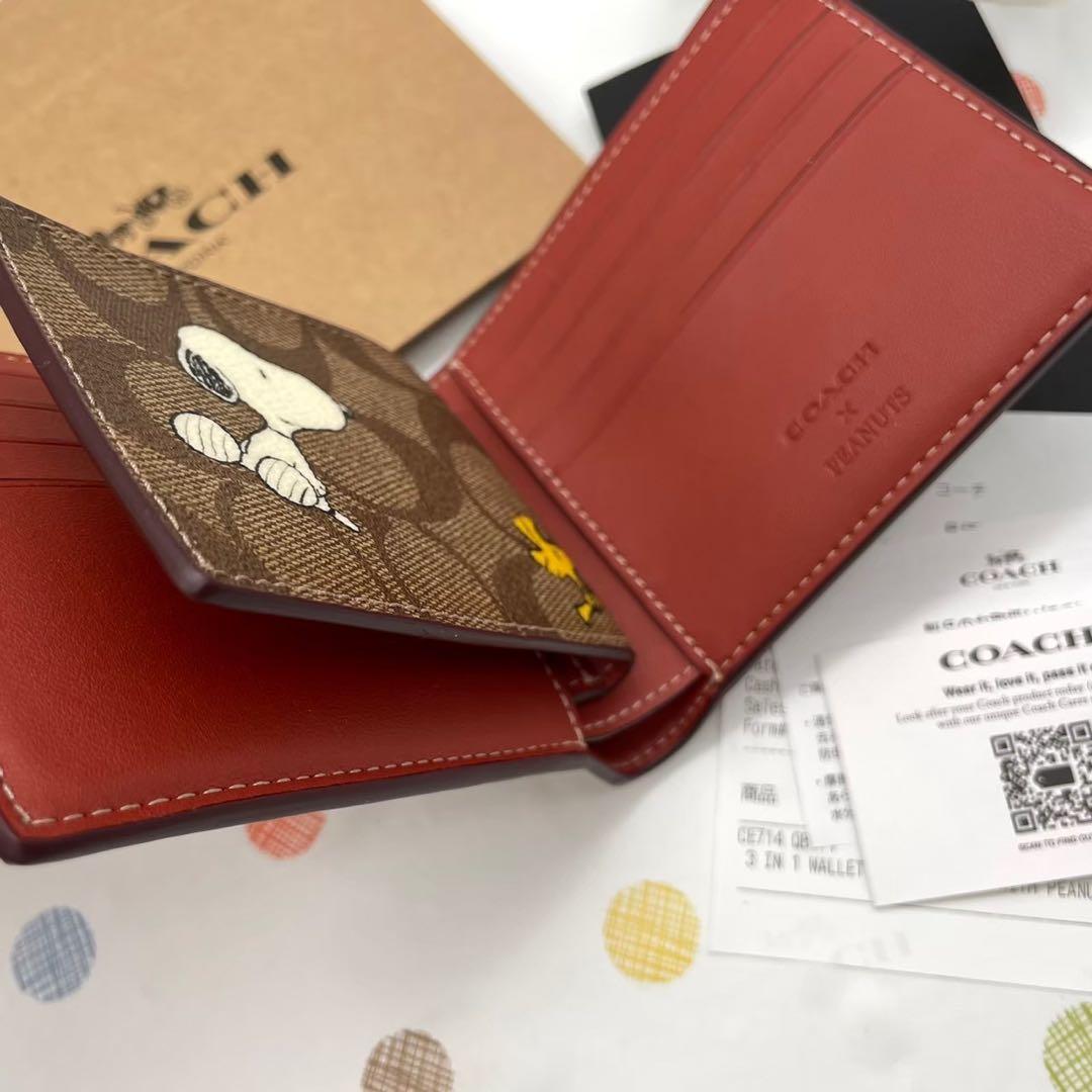 ★新品未使用★ COACH コーチ Lジップ カード ケーススヌーピー　財布