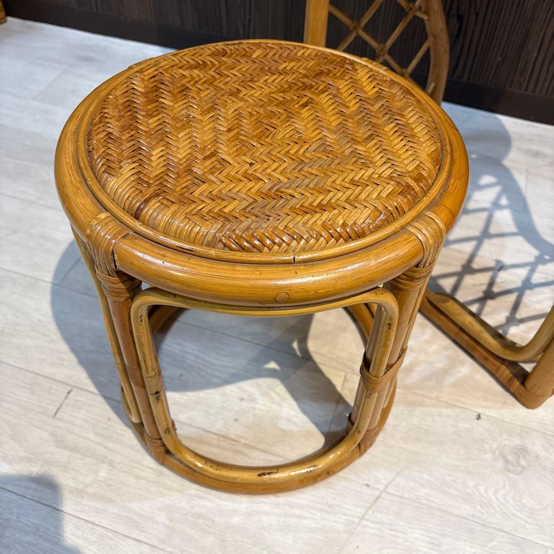 ラタン ドレッサー　スツール　鏡台　椅子　化粧台　家具 イス