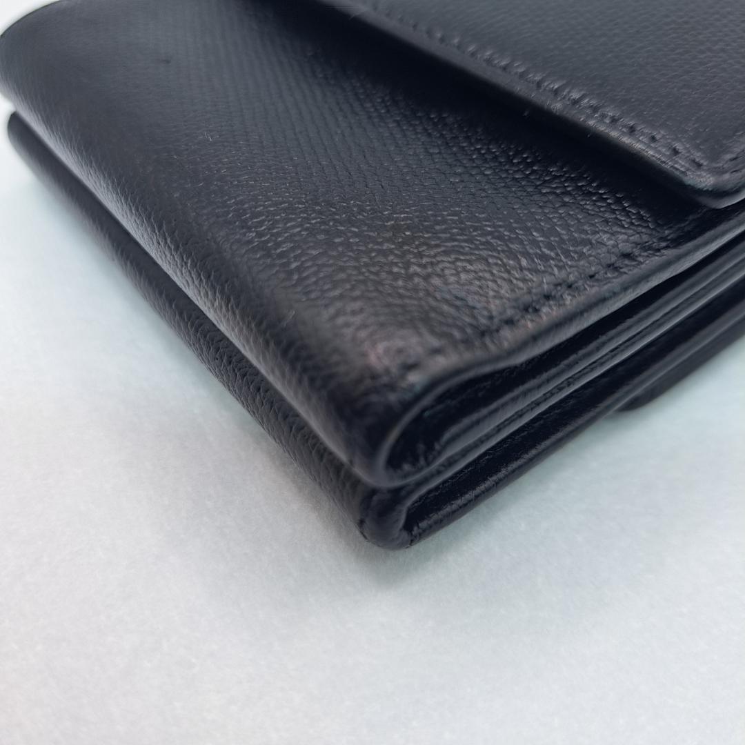 CHANEL　ココボタン　ブラック　 三つ折り財布