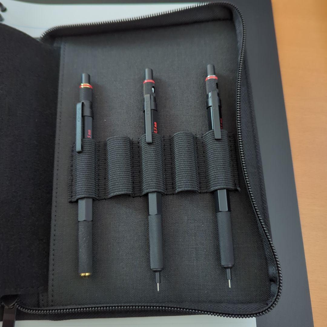 ロットリング 5本　シャープペンシルとケースセット