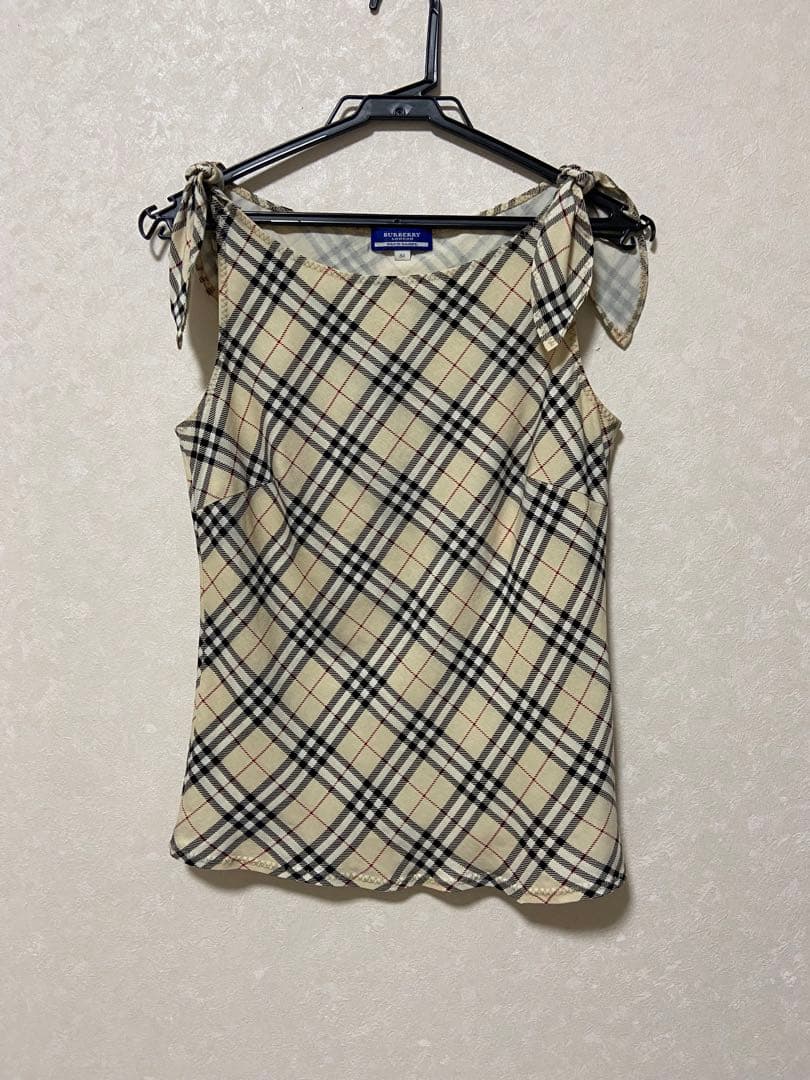 BURBERRY BLUE LABEL リボンチェック柄タンクトップ 38