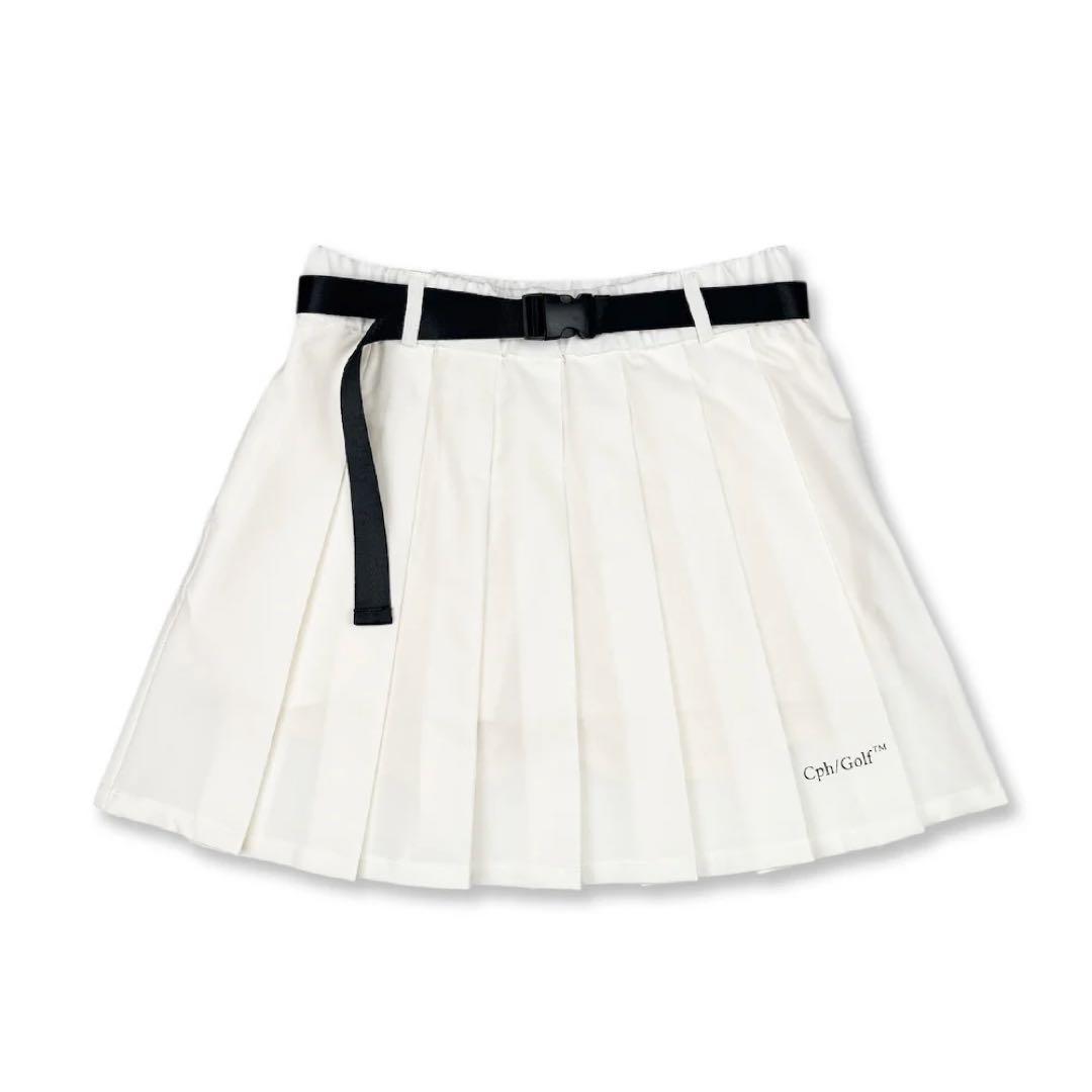 キャプテンズへルムゴルフ Cph/Golf プリーツスカート 白 ゴルフウェア