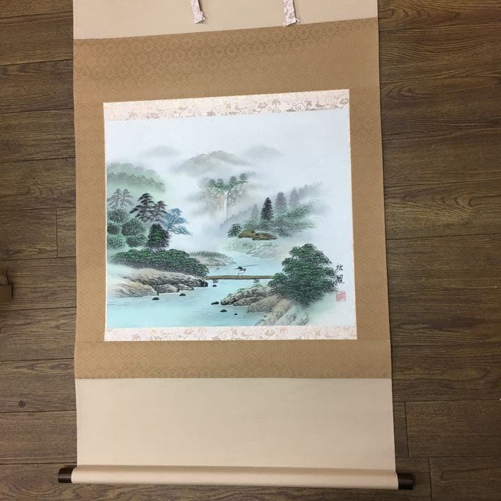 日本画軸装　額縁可能です　松観作品直筆画寸法47センチ✖️40センチ絵寸