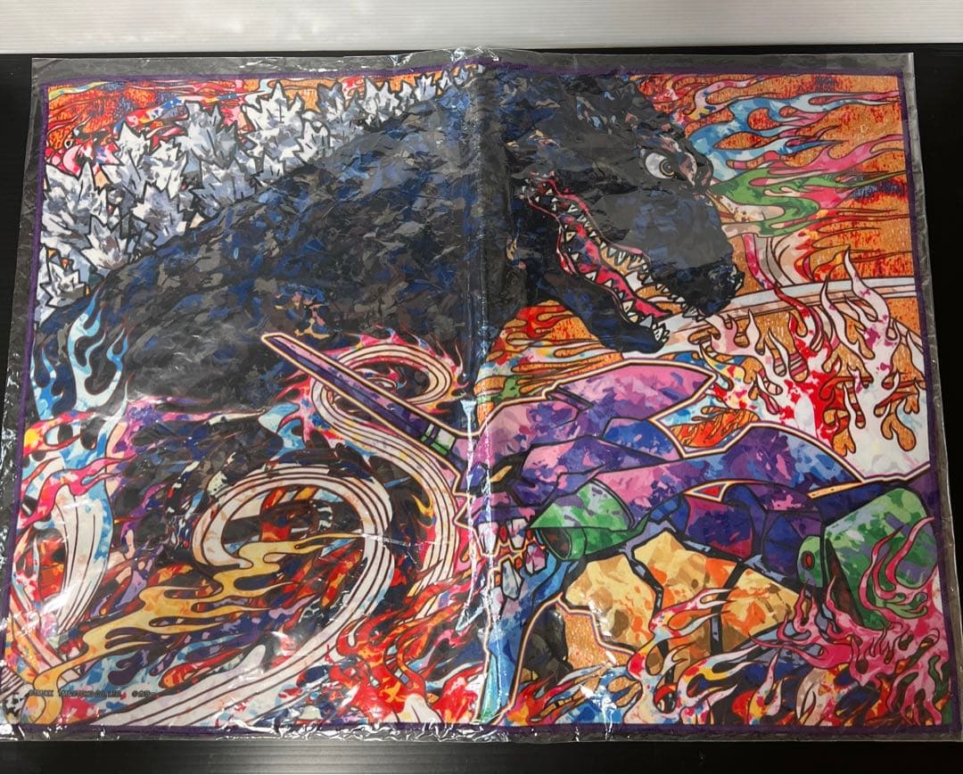 レア❗️ゴジラ対エヴァンゲリオン　ポートレートタオル　村上隆