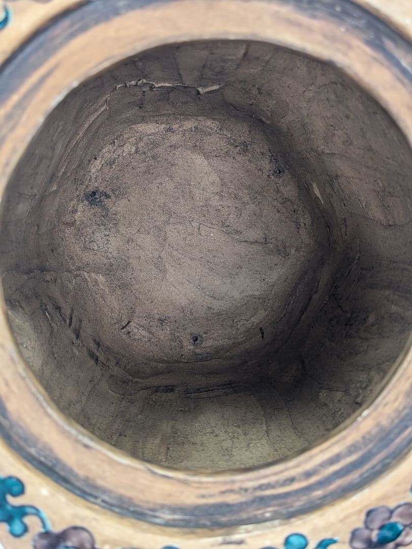 江戸期 古九谷 青手鳳凰摘三足香炉 合箱 角福 九谷焼 色絵窓絵 山水図人物花鳥