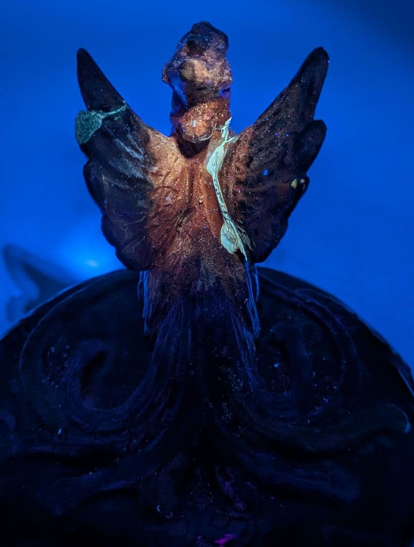 江戸期 古九谷 青手鳳凰摘三足香炉 合箱 角福 九谷焼 色絵窓絵 山水図人物花鳥