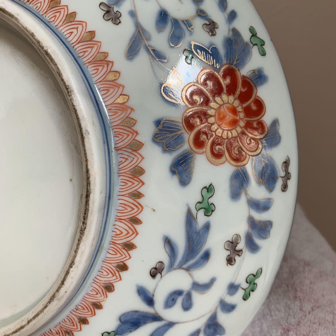 ◆本日限定大特価◆古伊万里 有田焼 大皿　大鉢　幕末〜明治期　色絵　吉祥